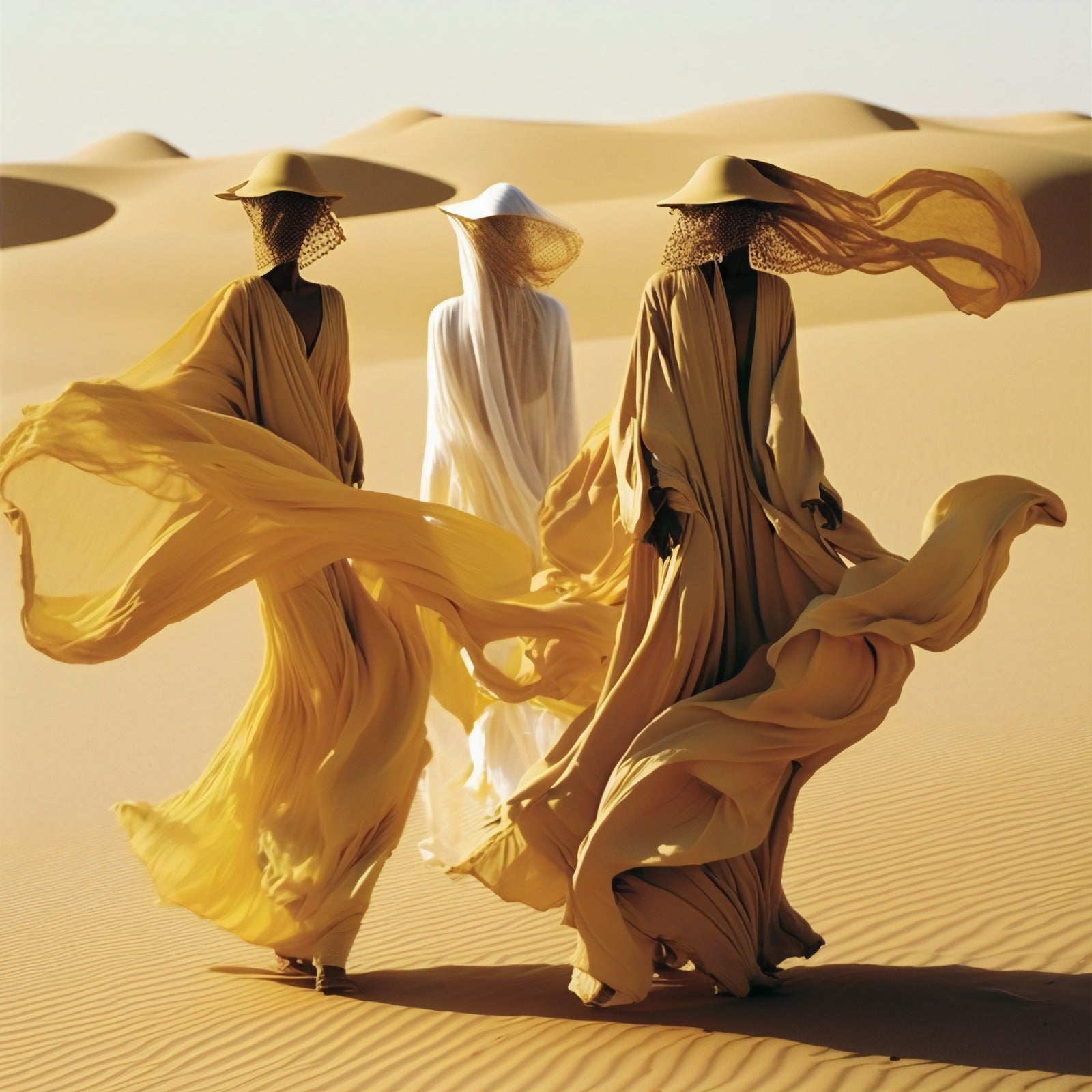 Sahara Desert woman Scape Canvas Framed