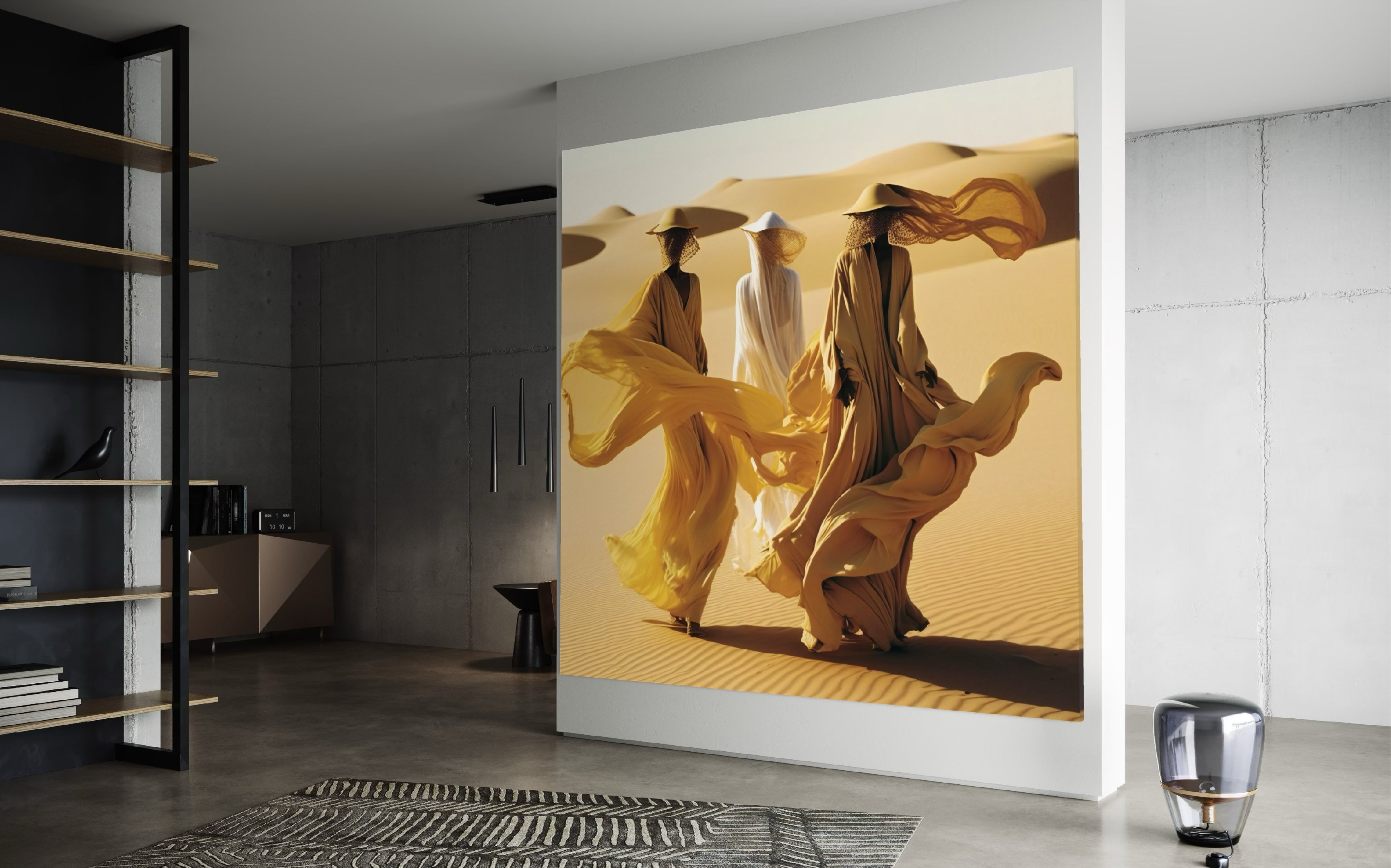 Sahara Desert woman Scape Canvas Framed