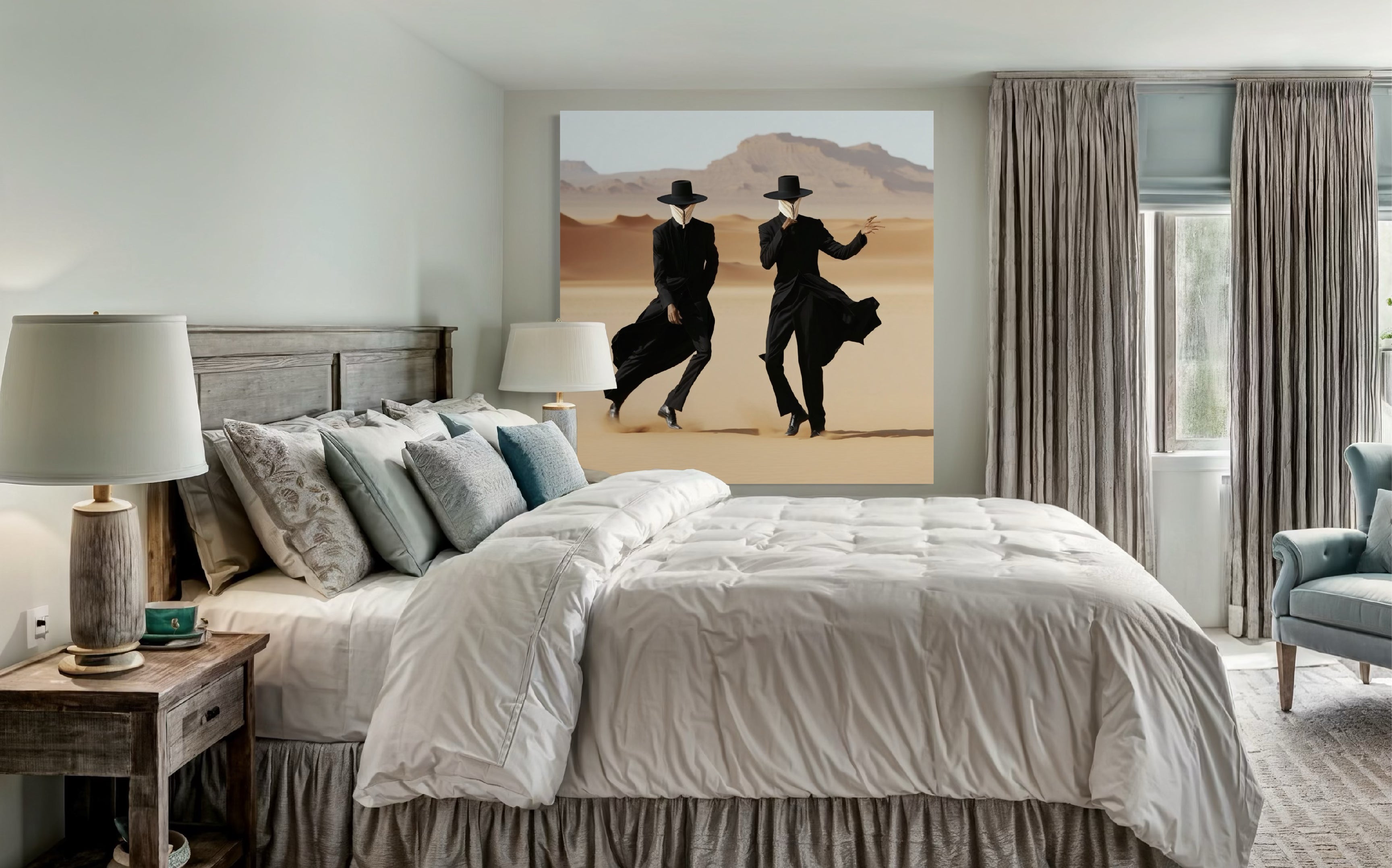 White dress escaping with glamour Canvas Art