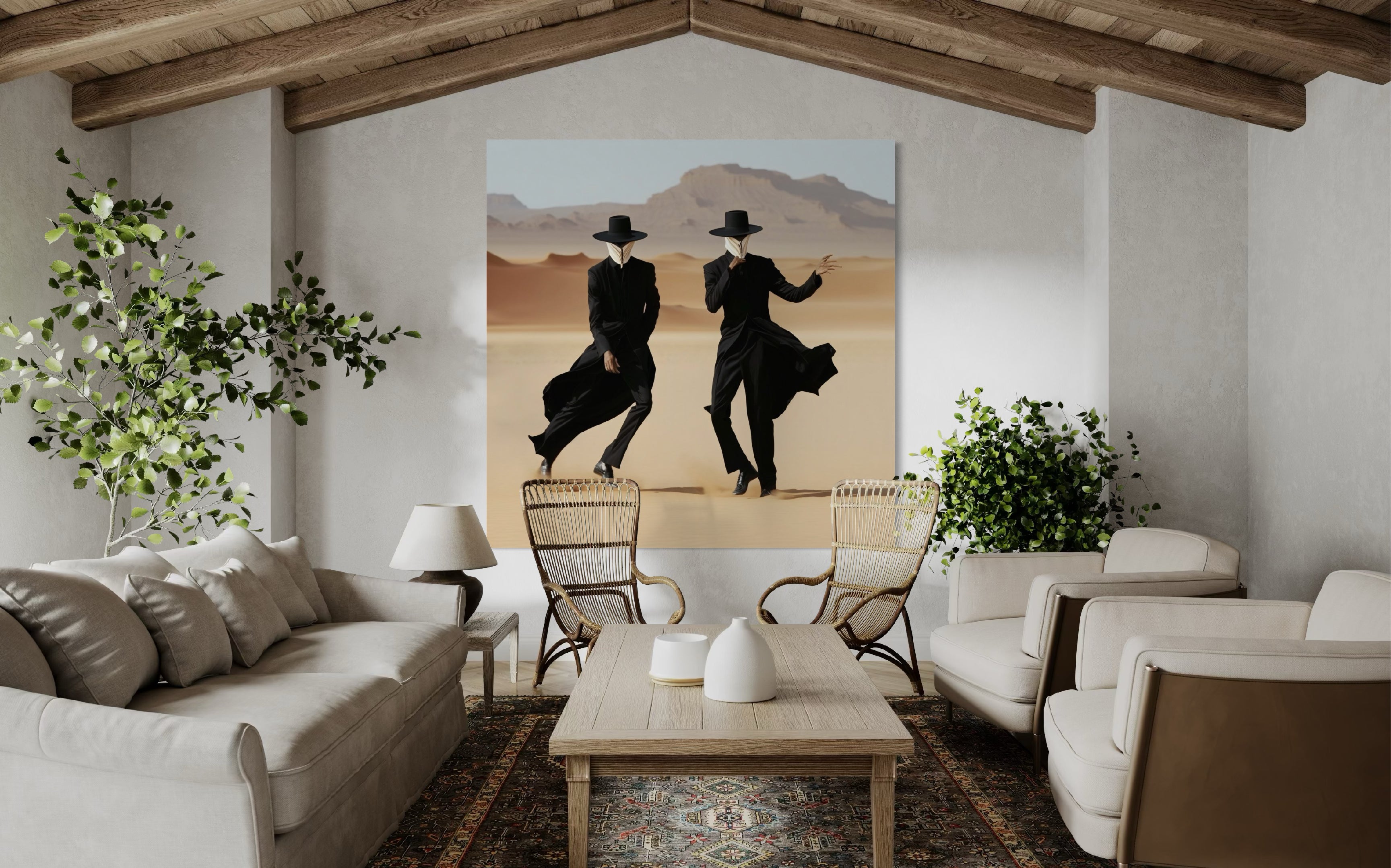White dress escaping with glamour Canvas Art