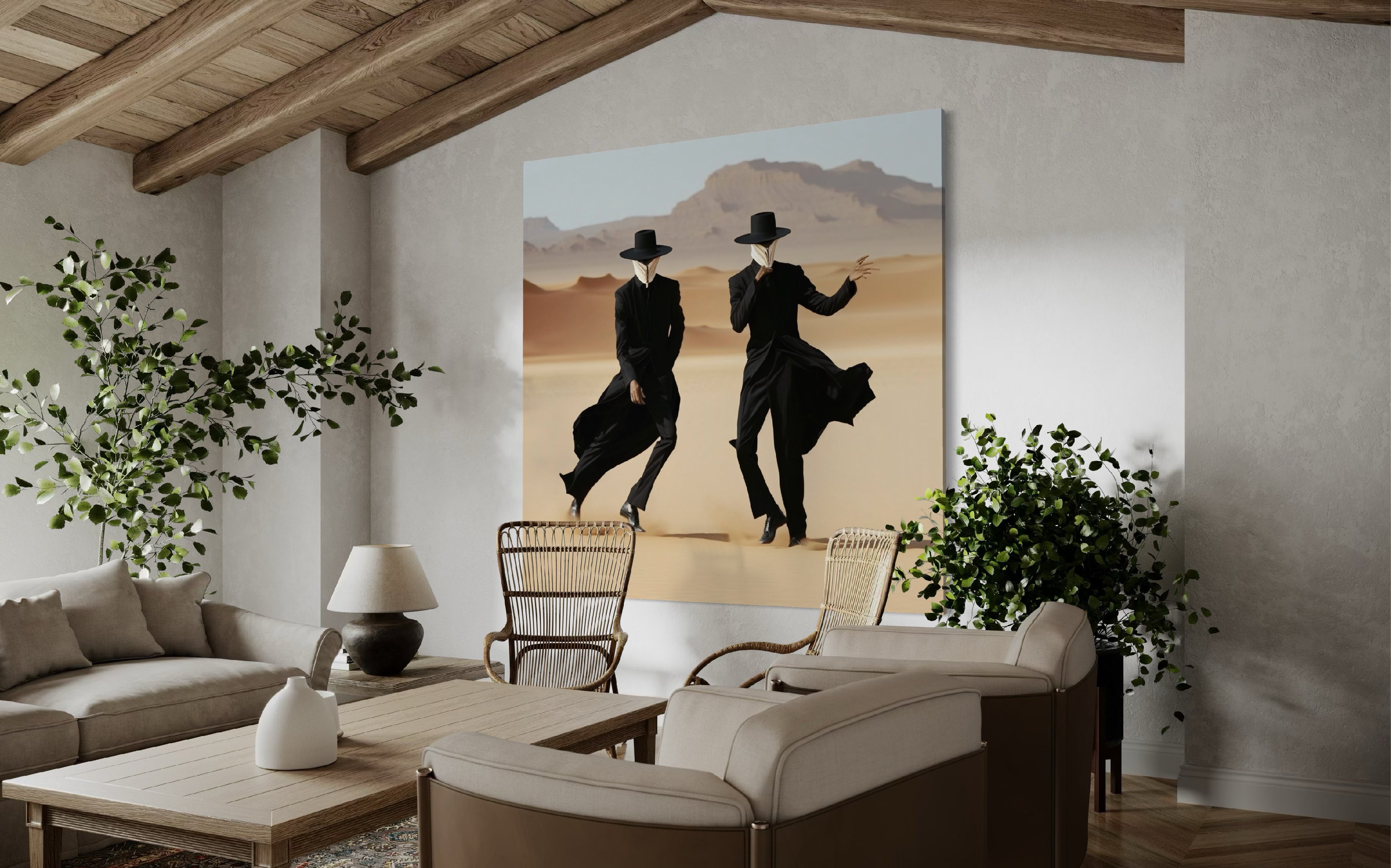 White dress escaping with glamour Canvas Art