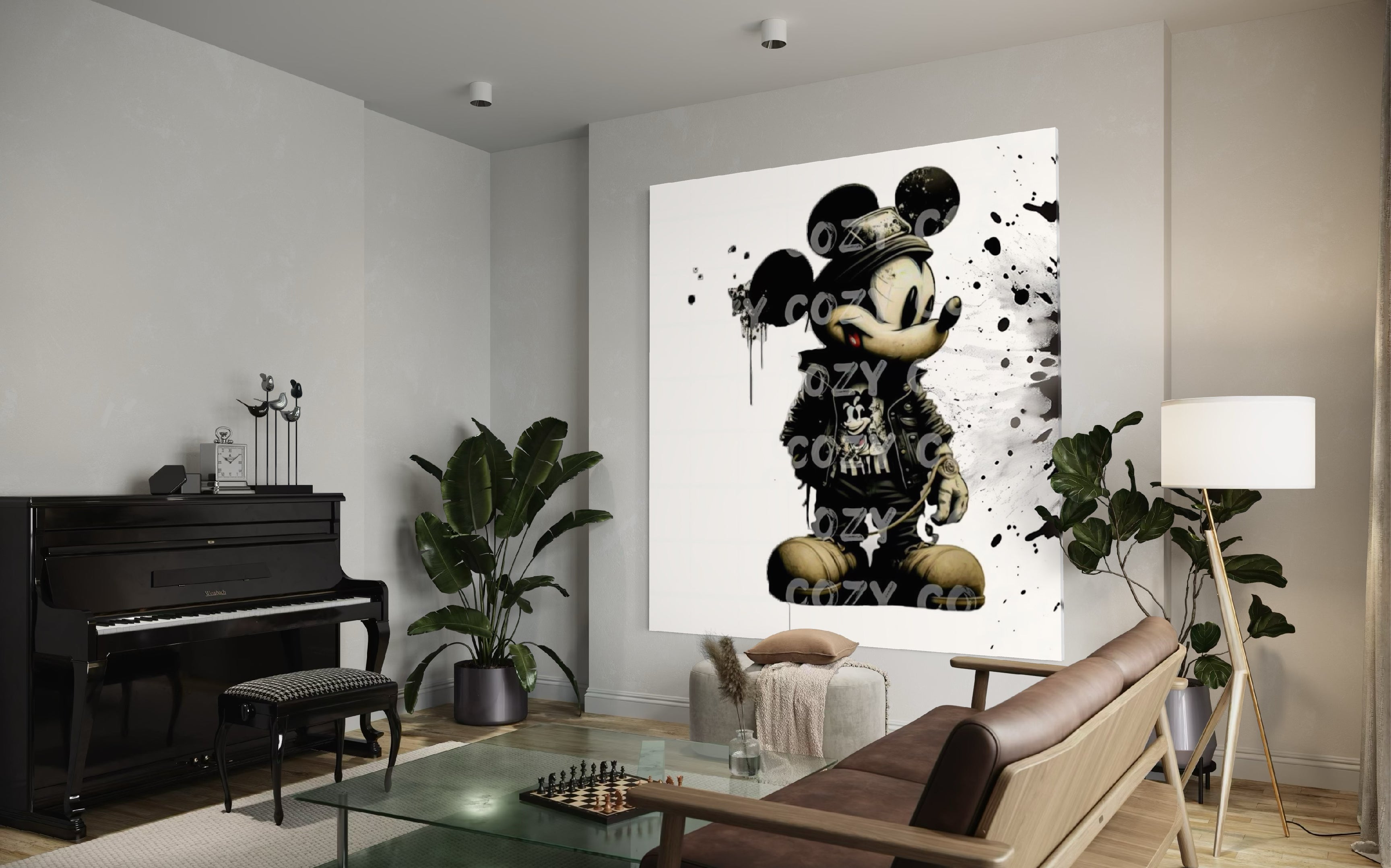 Mickey e Splash of color, Cartoon Characters Canvas