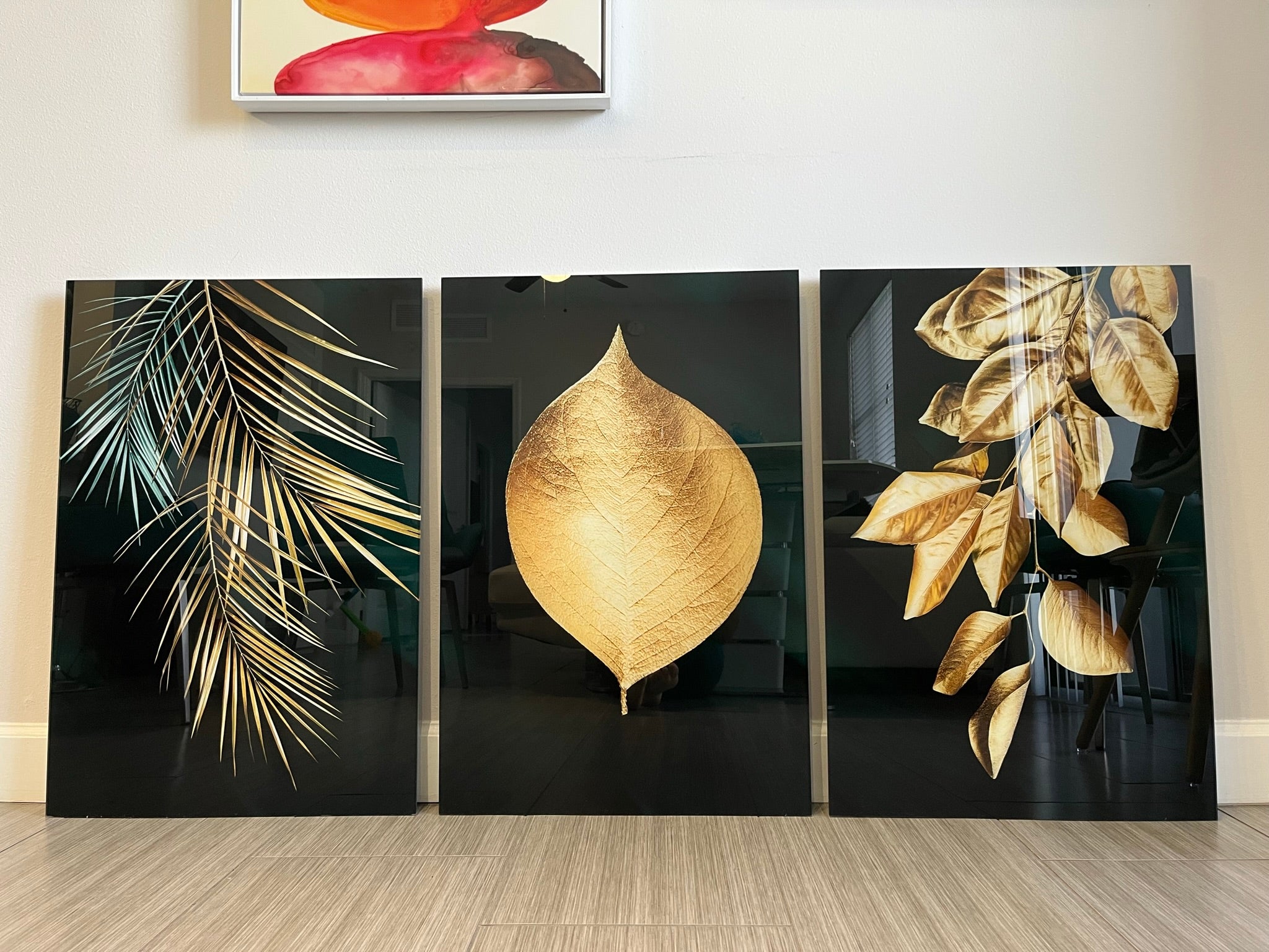 Wall Abstract Botanical Leaves Pictures Nordic Plant Leaf Paintings