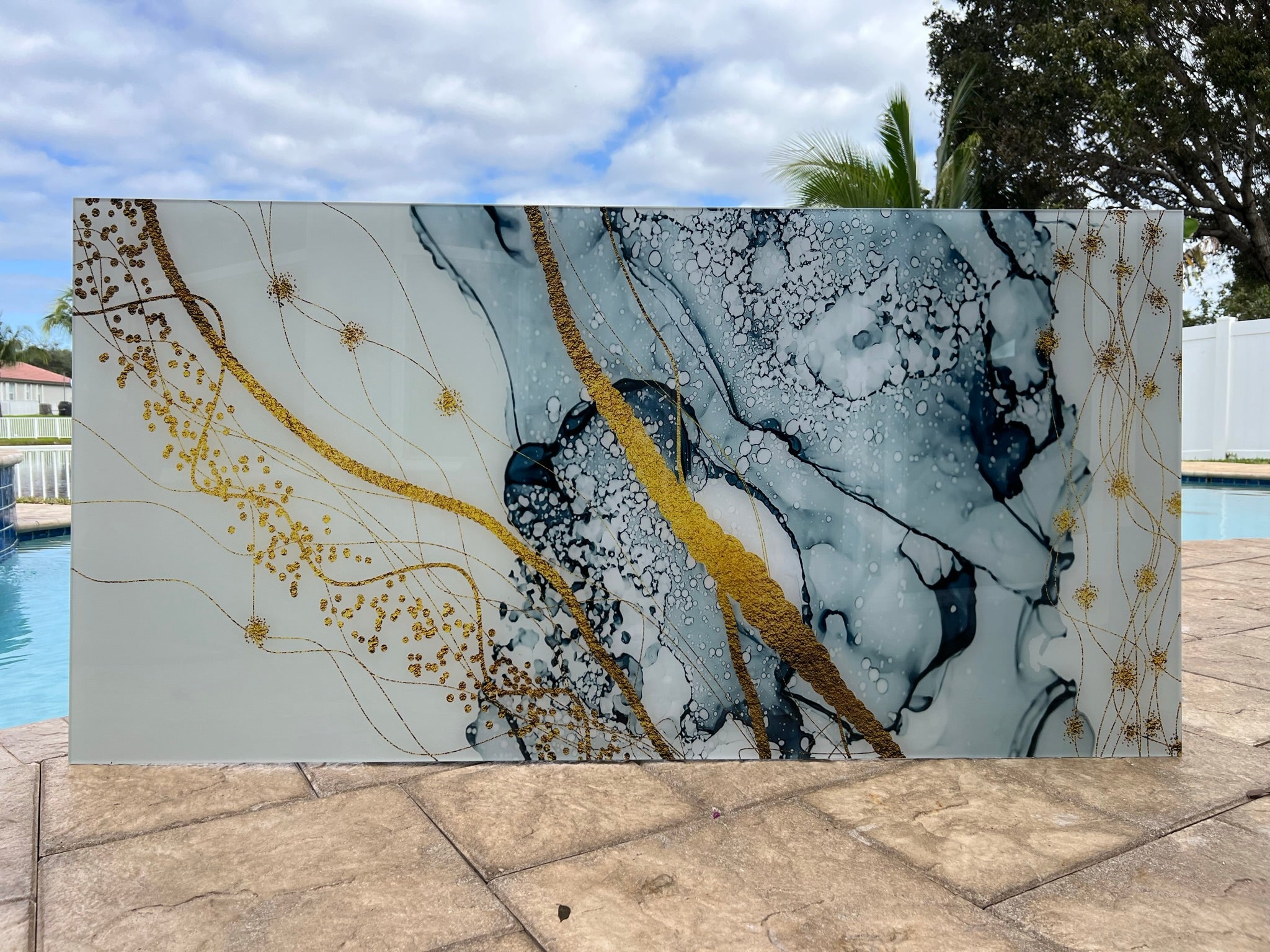 Abstract Texture Pattern Marble Acrylic Frame