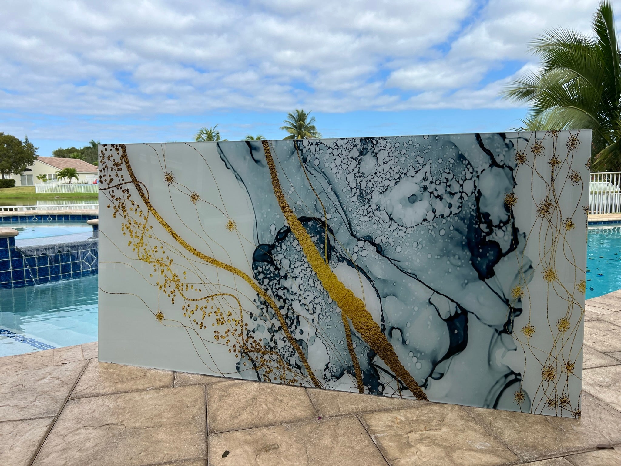 Abstract Texture Pattern Marble Acrylic Frame