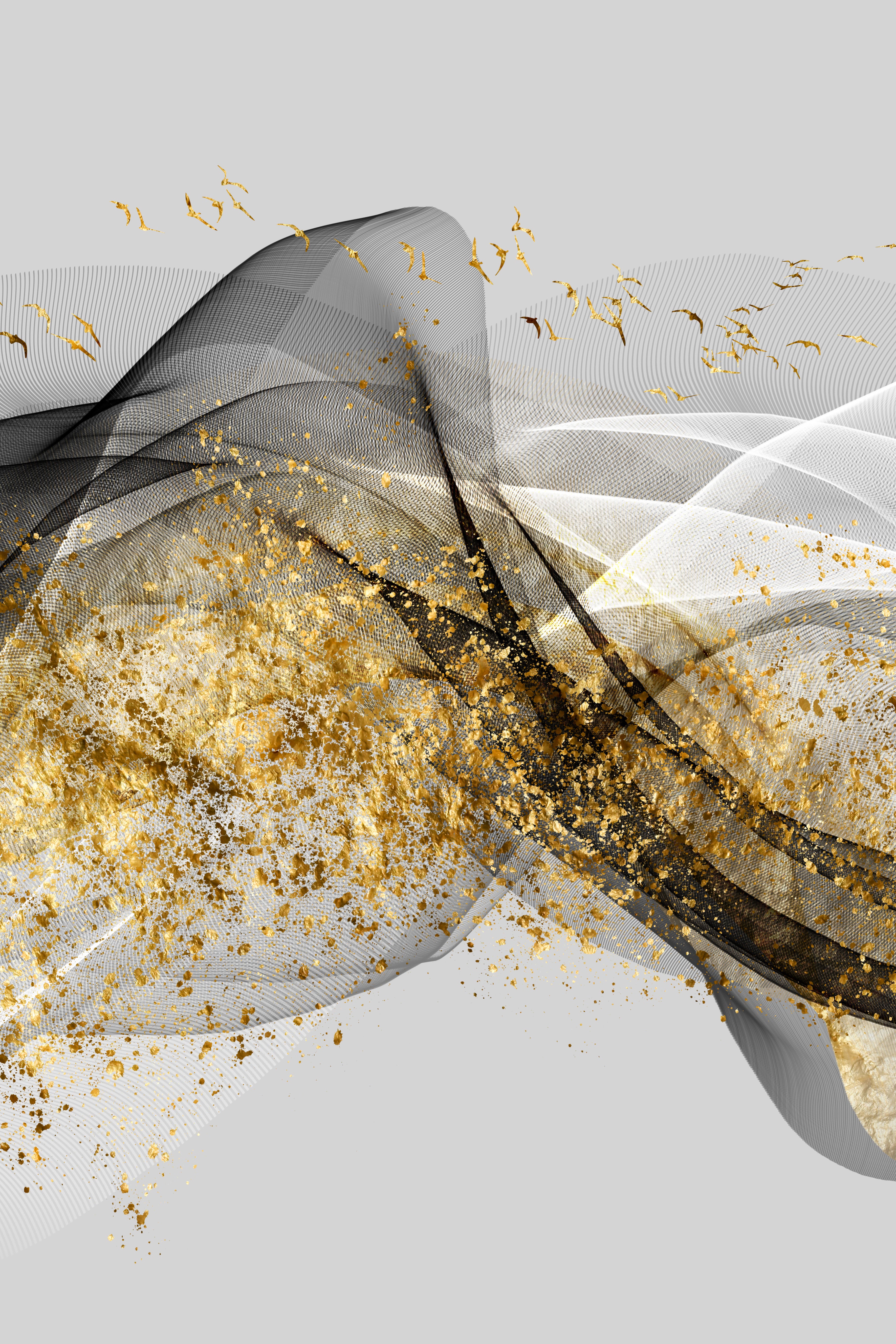 Gold Birds Abstract