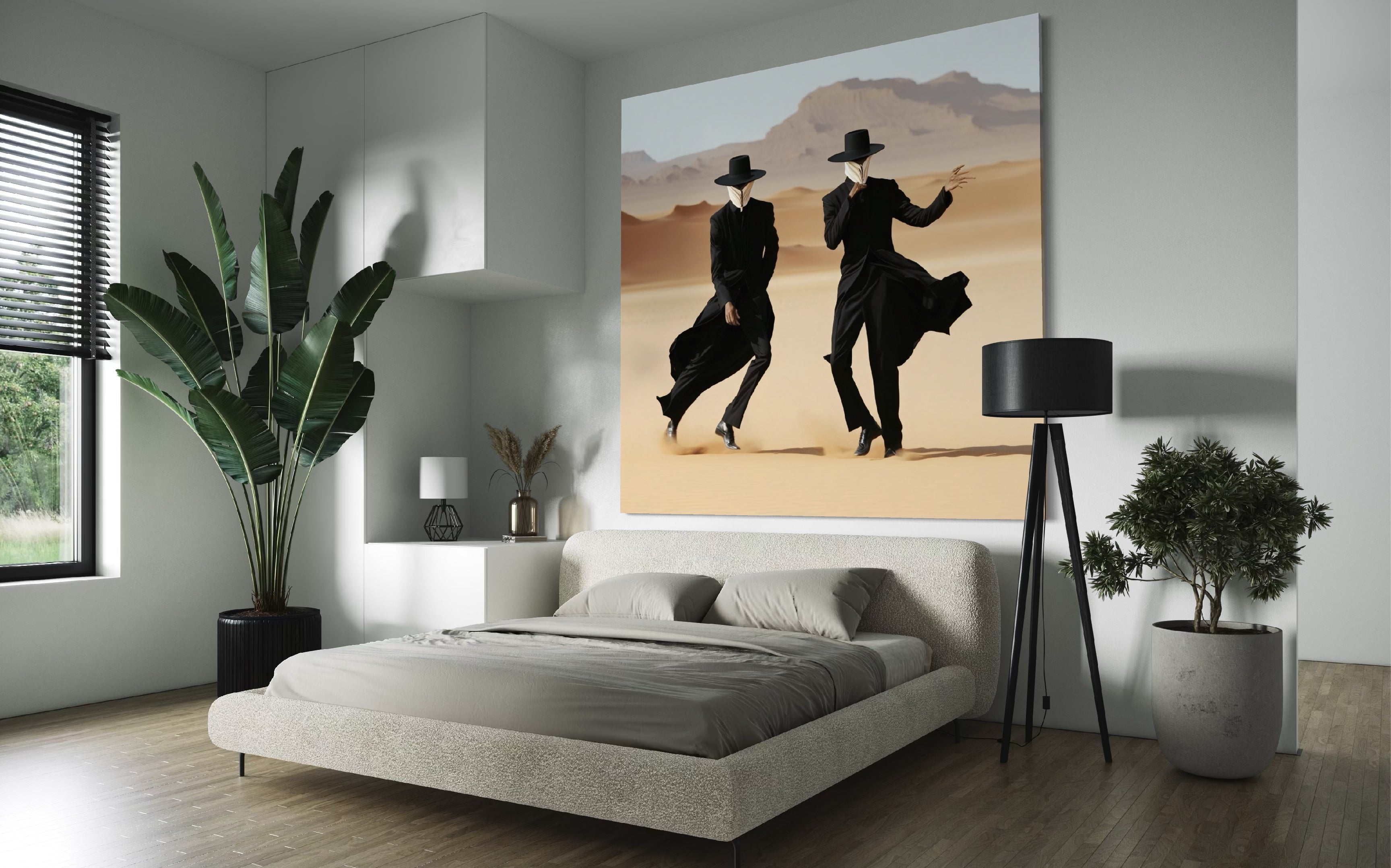 White dress escaping with glamour Canvas Art