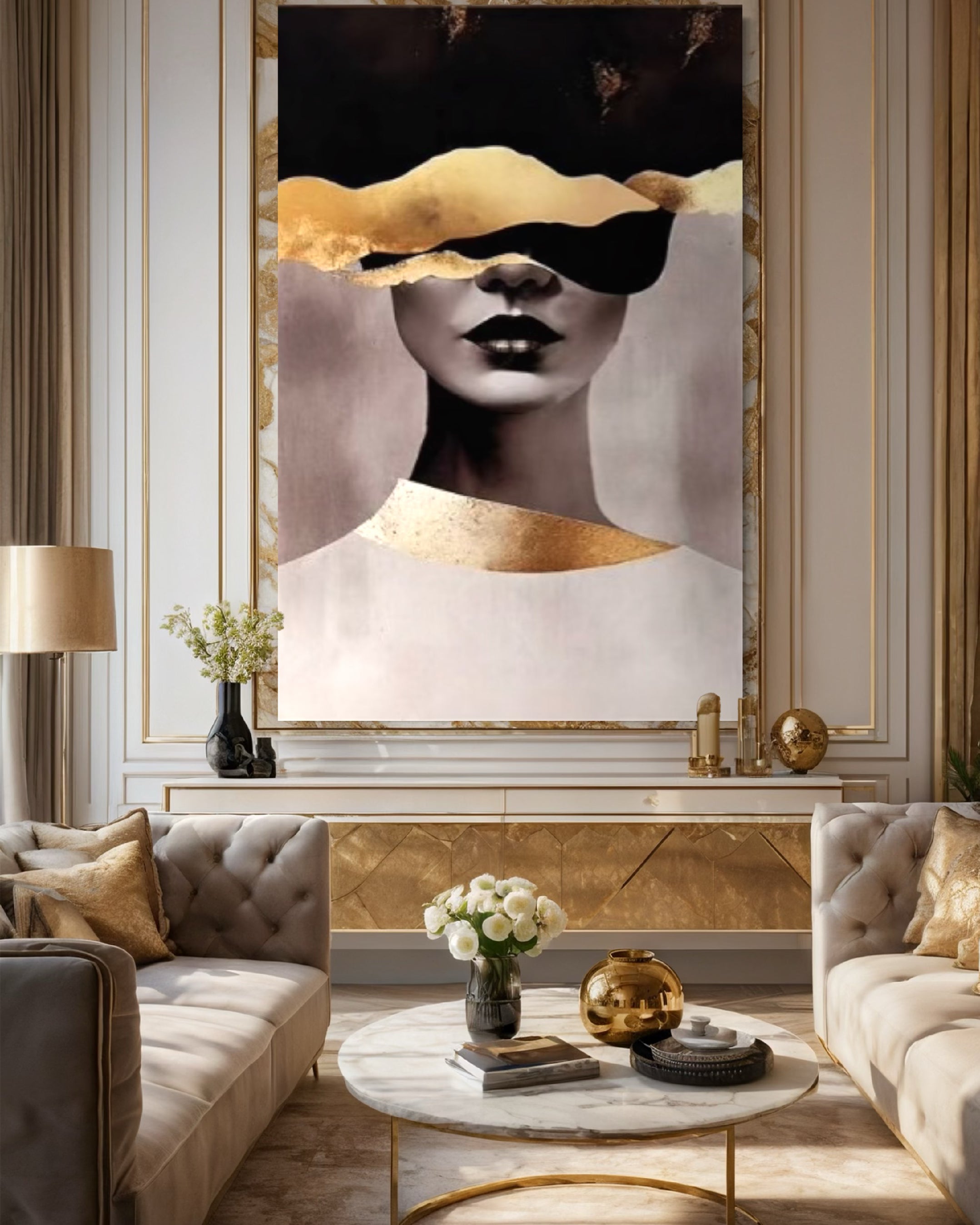 Woman Modern Canvas ,Modern Painting, Wall Art