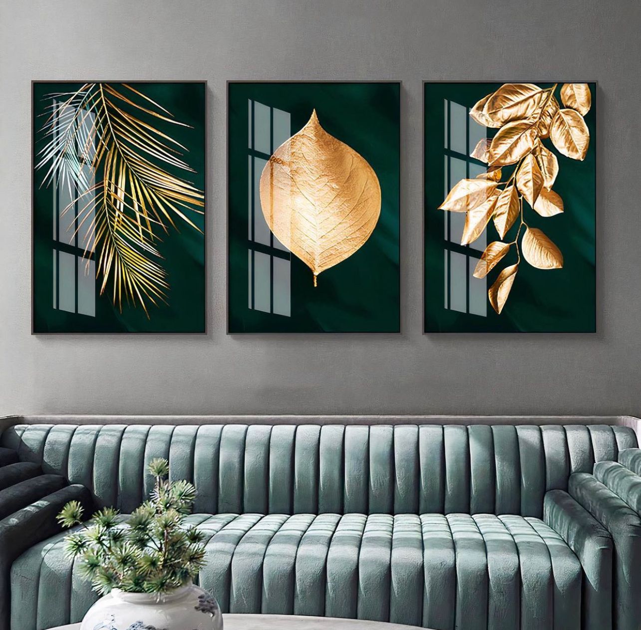 Wall Abstract Botanical Leaves Pictures Nordic Plant Leaf Paintings